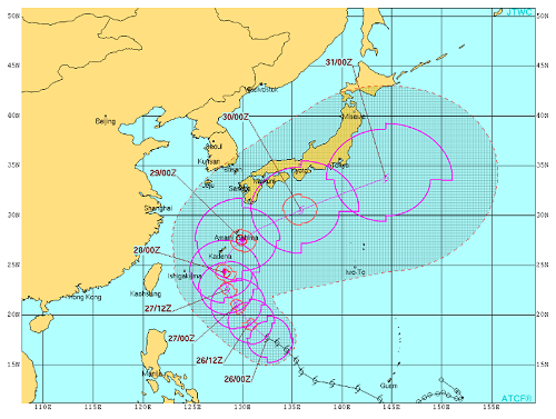 引用元:米軍合同台風警戒センター